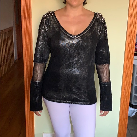 Black Funky Shirt  L-XL NWOT - Picture 1 of 4